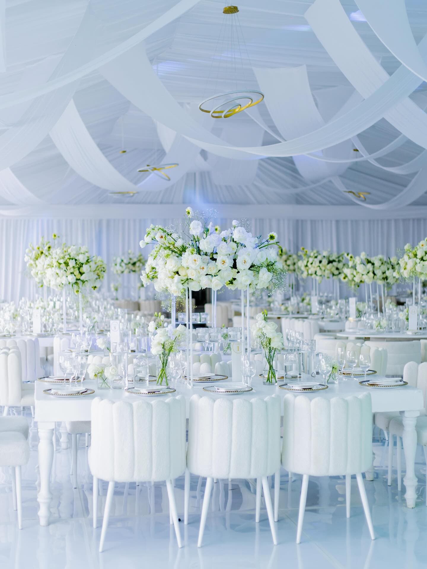 Elegant floral arch setup
